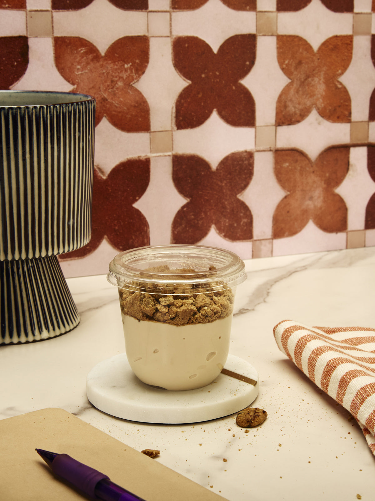 NATURAL 76mm Compostable Flat Lid - Bulk