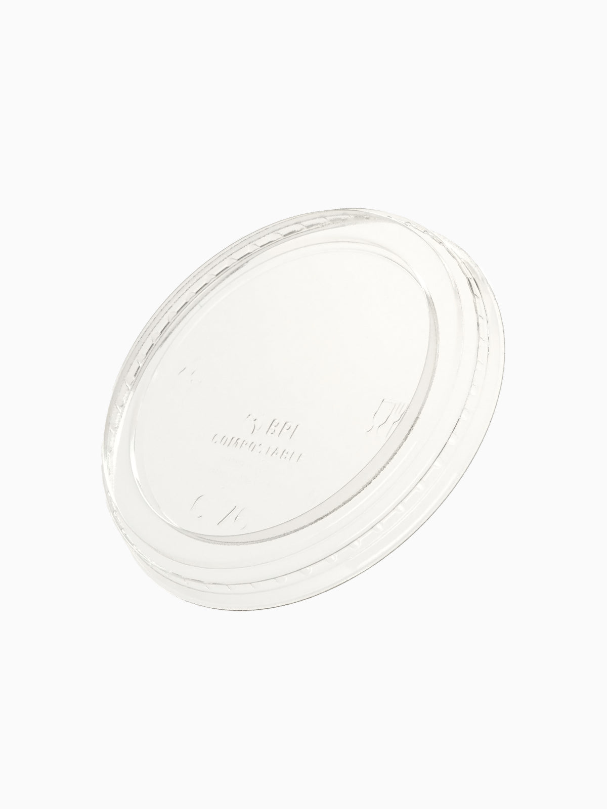 NATURAL 76mm Compostable Flat Lid - Bulk