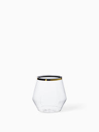 POP 12oz Diamond Vino Jr Gold Rim - Bulk