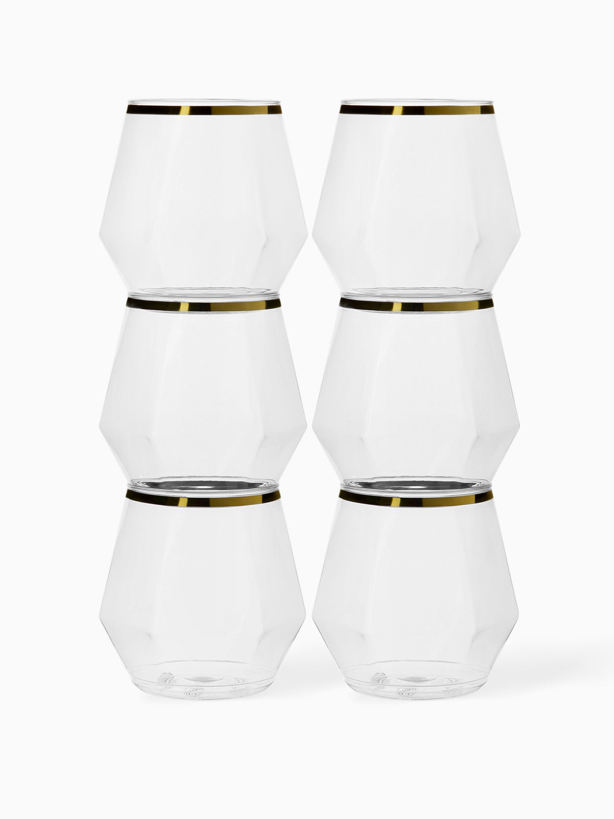 POP 12oz Diamond Vino Jr Gold Rim