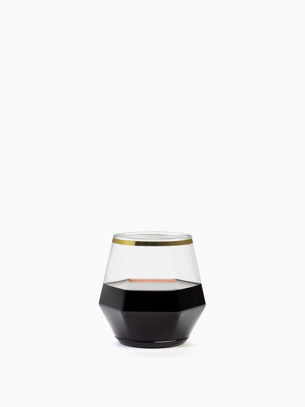 POP 12oz Diamond Vino Jr Gold Rim - Bulk