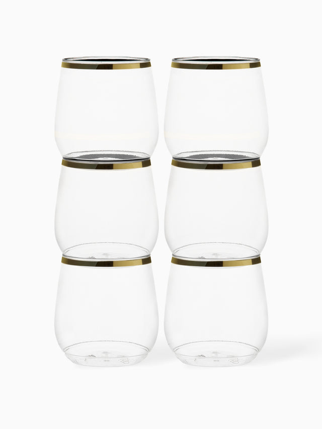 POP 12oz Vino Jr Gold Rim