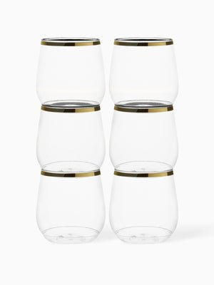 POP 12oz Vino Jr Gold Rim - Bulk - 192/Case