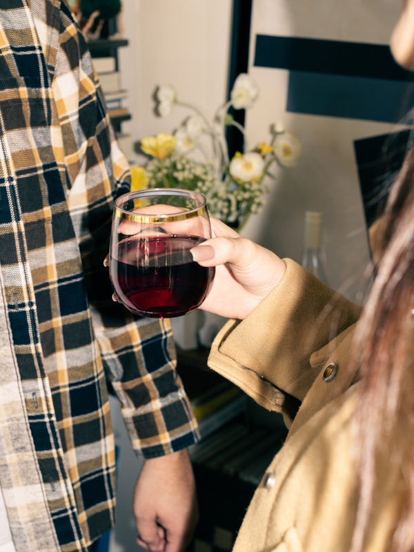 POP 12oz Vino Jr Gold Rim