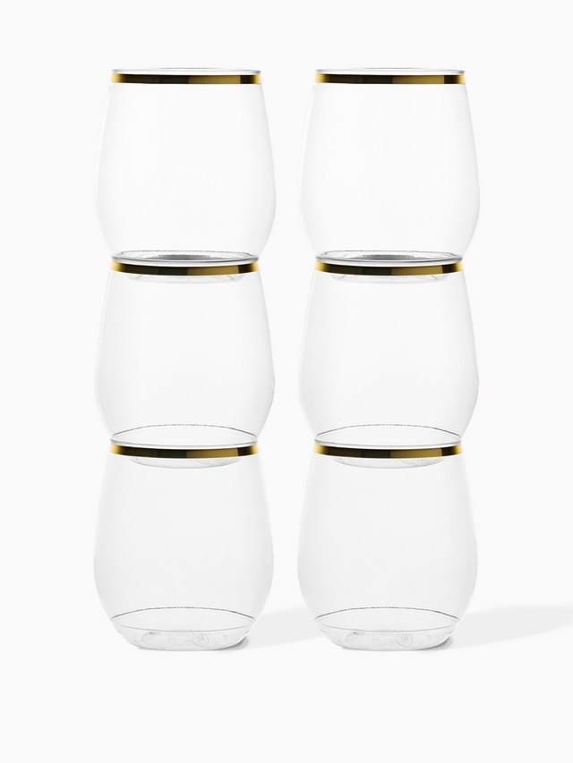 POP 14oz Vino Gold Rim - Bulk