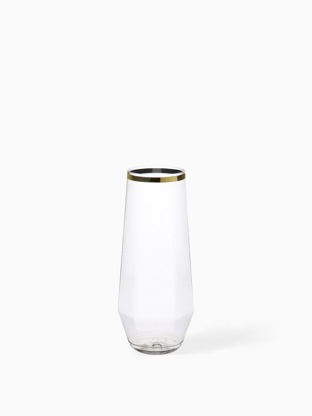 POP 9oz Diamond Flute Gold Rim - Bulk