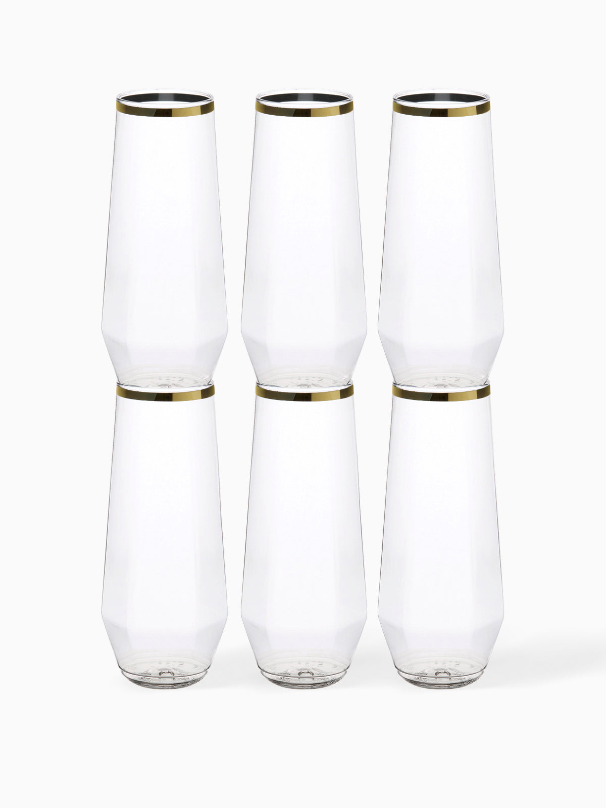 POP 9oz Diamond Flute Gold Rim - Bulk