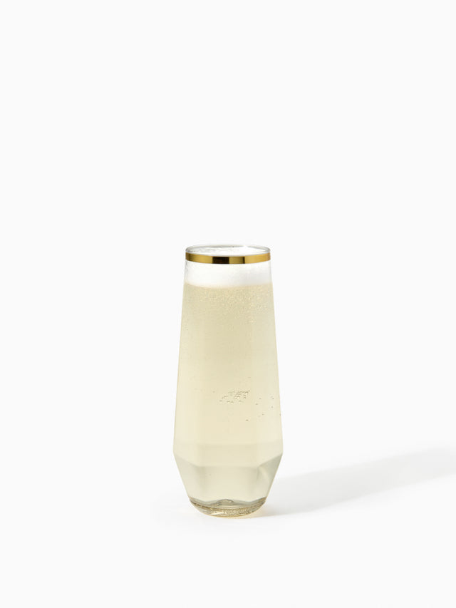 POP 9oz Diamond Flute Gold Rim - Bulk