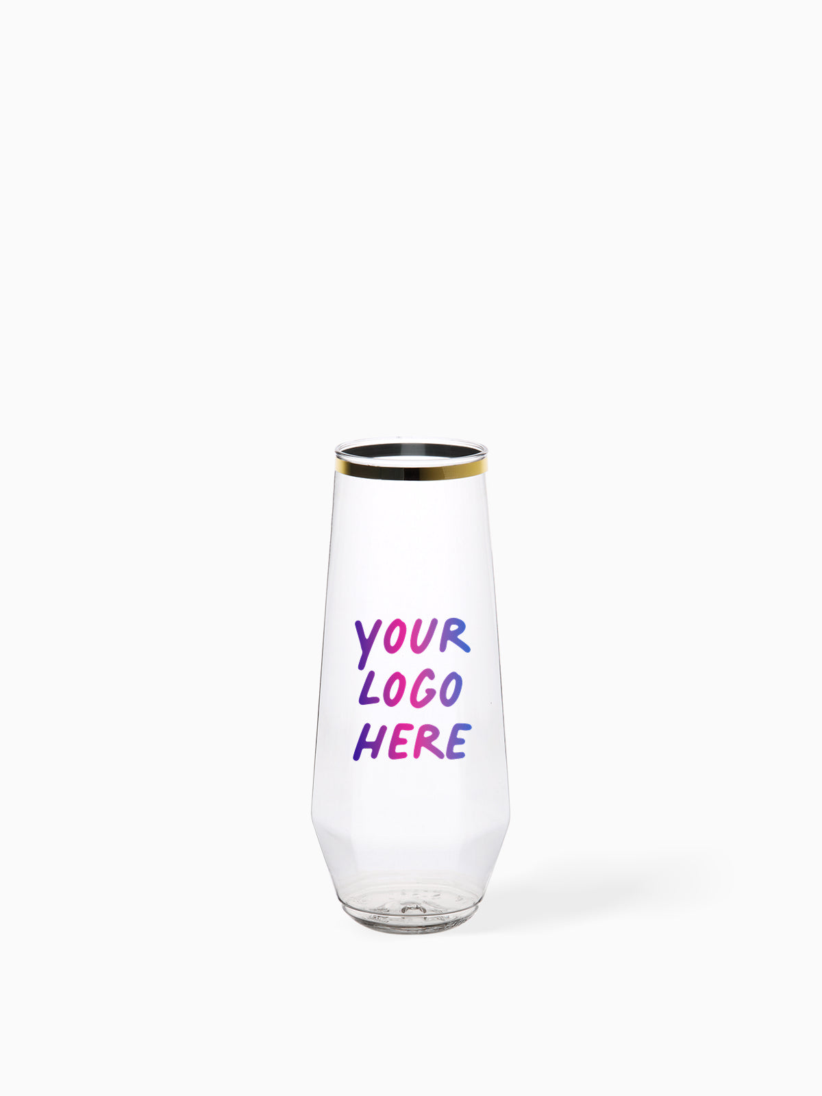 POP 9oz Diamond Flute Gold Rim - Bulk