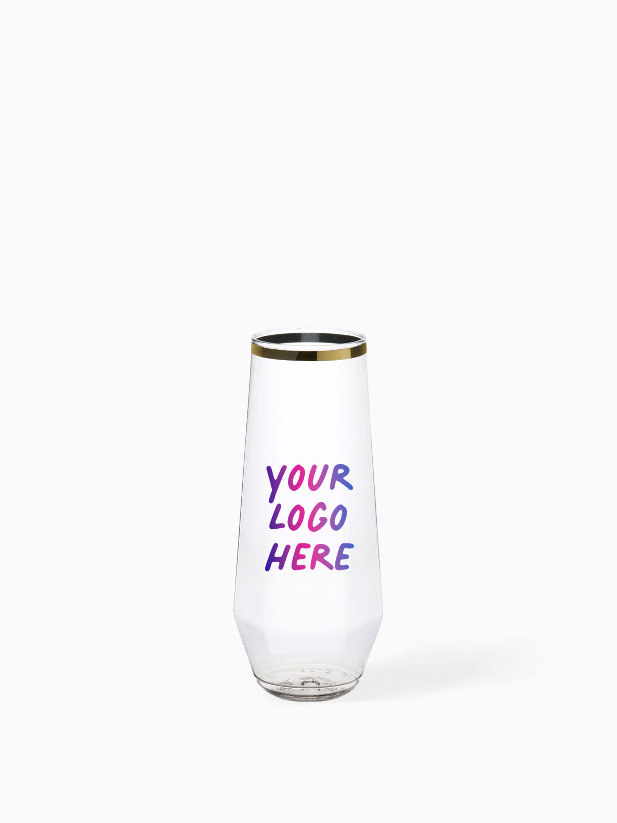 POP 9oz Diamond Flute Gold Rim - Bulk