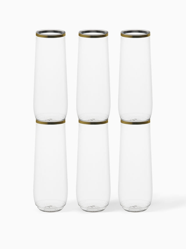 POP 9oz Flute Gold Rim - Bulk