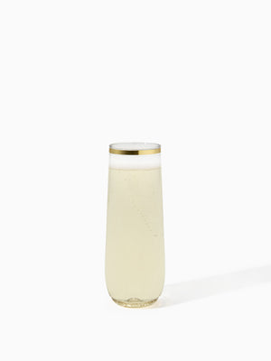 POP 9oz Flute Gold Rim - Bulk