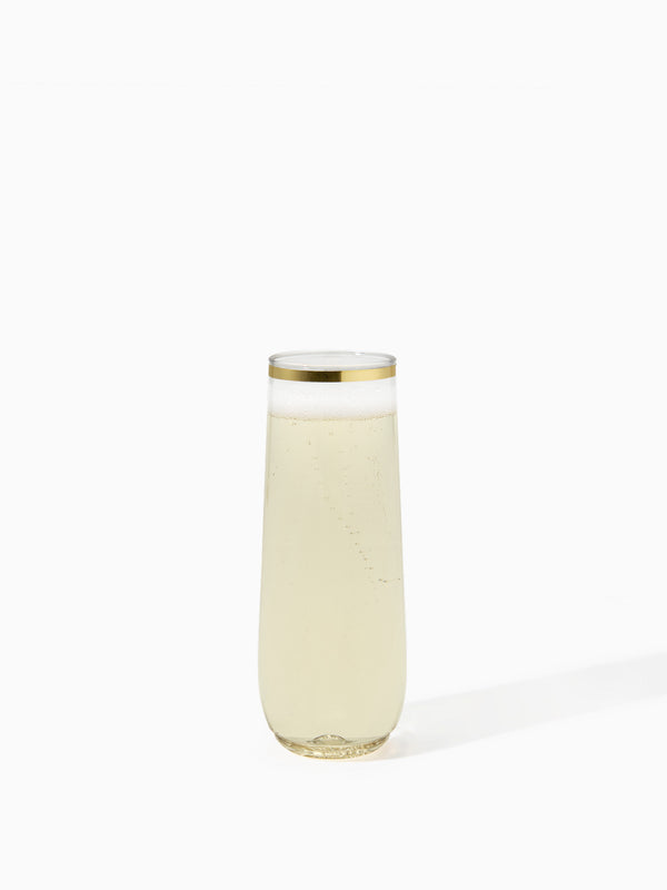 POP 9oz Flute Gold Rim - Bulk