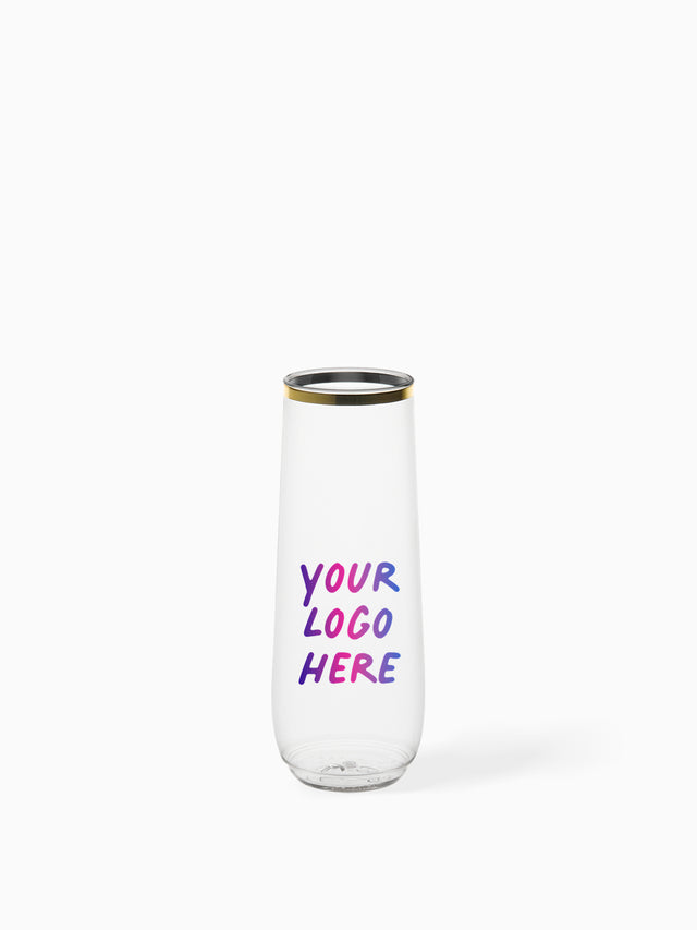 POP 9oz Flute Gold Rim - Bulk