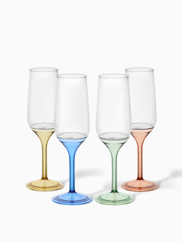 POP 6oz Champagne Flute with Colored Stems