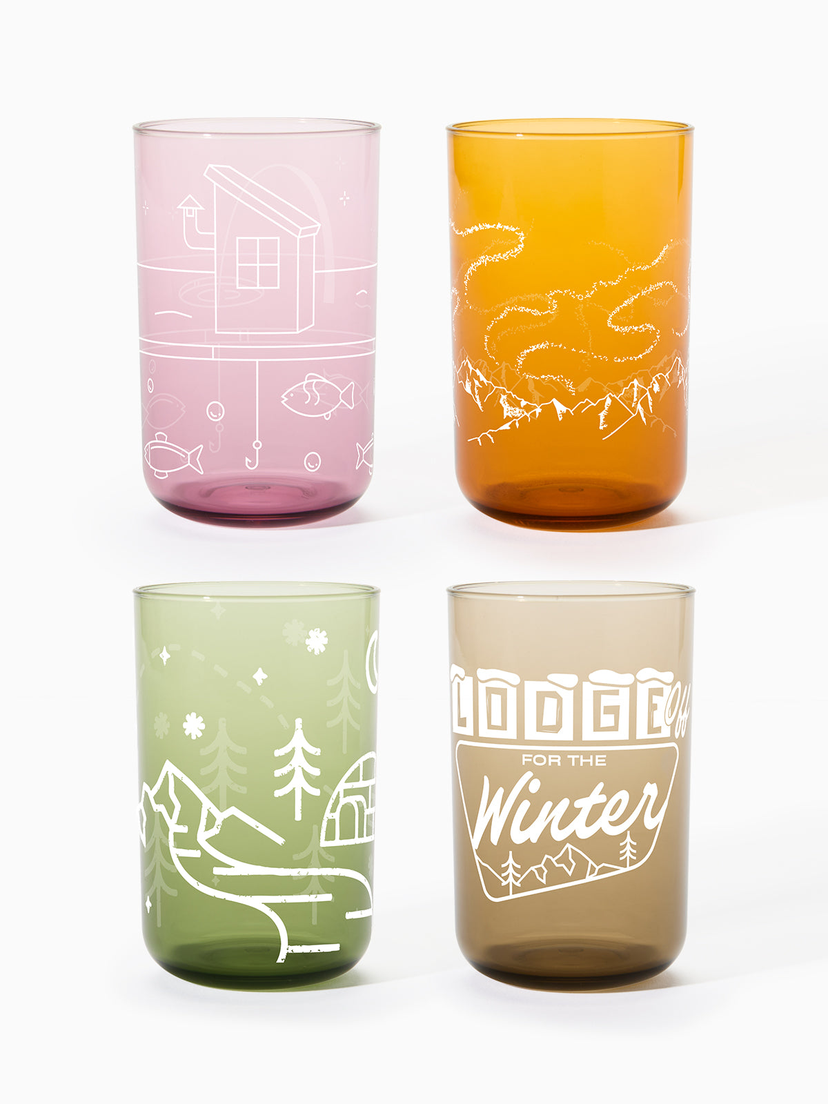 Winter Excursions - RESERVE 10oz Tumbler Tritan™ Copolyester Glass - Mixed Color Set