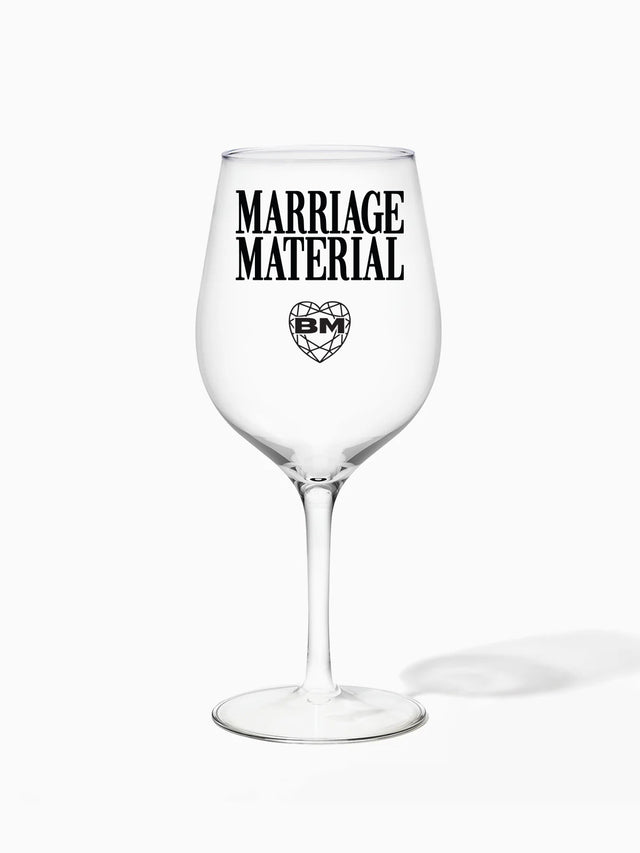 Marriage Material™ - TOSSWARE × BRIDEMERCH - RESERVE 16oz Wine Tritan™ Copolyester Glass - Black