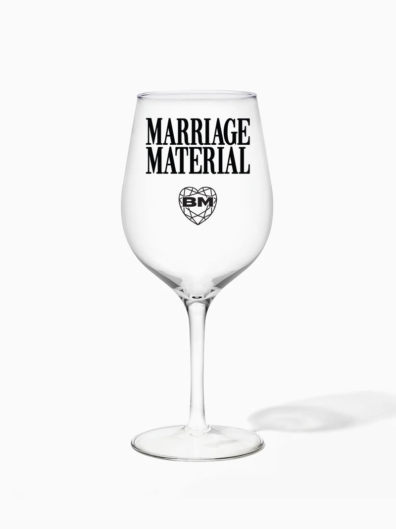 Marriage Material™ - TOSSWARE × BRIDEMERCH - RESERVE 16oz Wine Tritan™ Copolyester Glass - Black