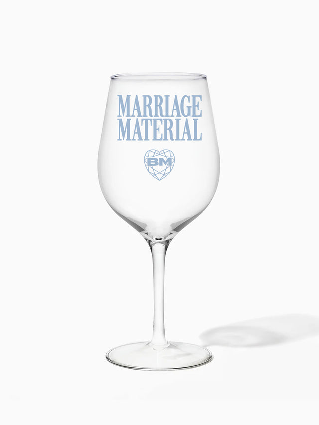 Marriage Material™ - TOSSWARE × BRIDEMERCH - RESERVE 16oz Wine Tritan™ Copolyester Glass - Blue