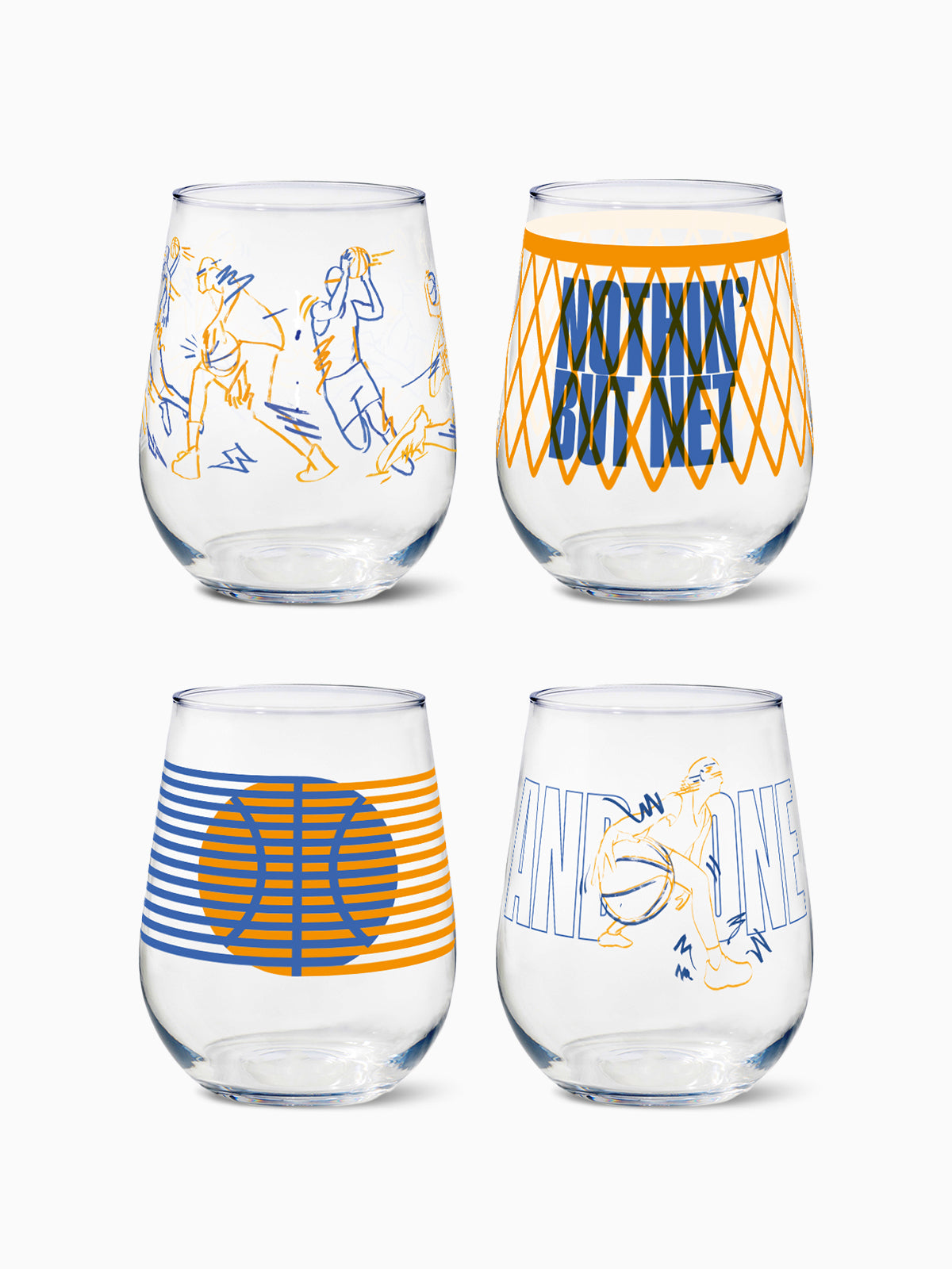 Basketball - RESERVE 16oz Stemless Wine Tritan™ Copolyester Glass