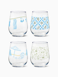 Summer Retreat - RESERVE 16oz Stemless Wine Tritan™ Copolyester Glass