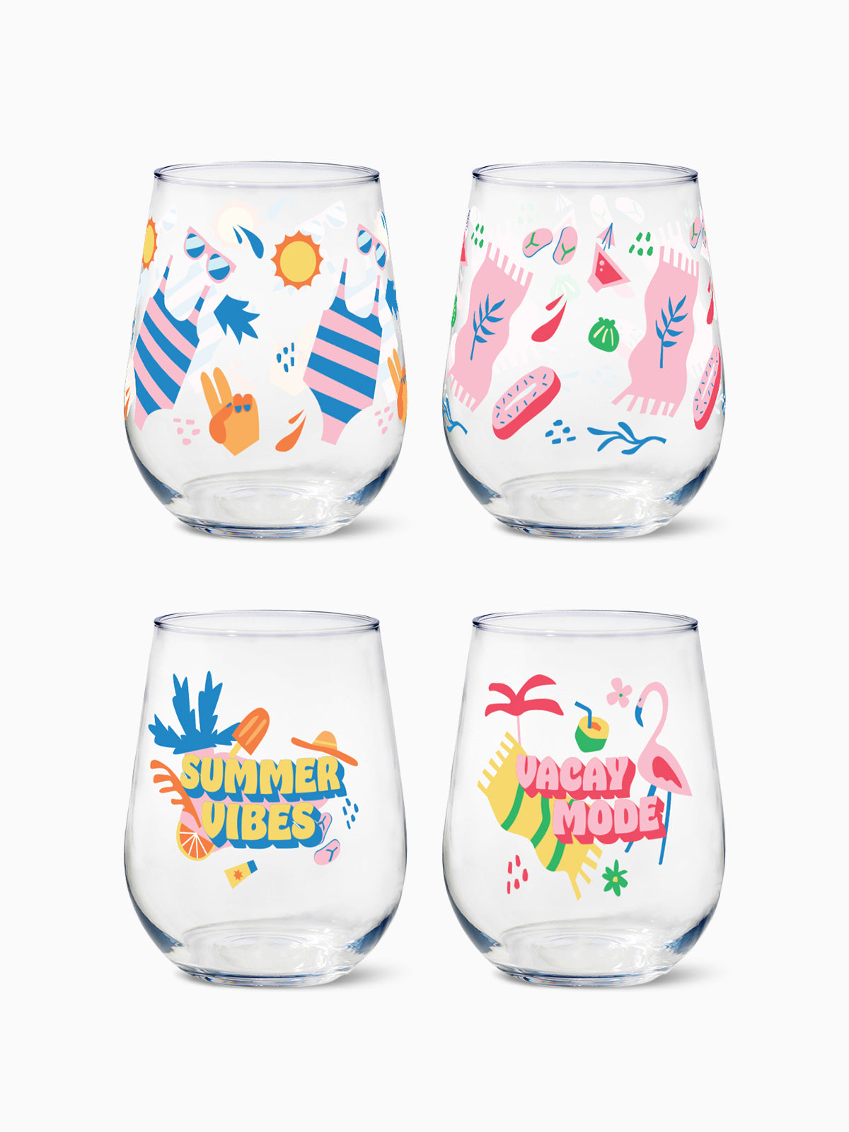 Summer Vacay - RESERVE 16oz Stemless Wine Tritan™ Copolyester Glass