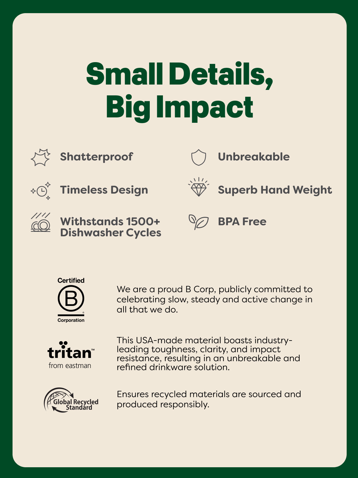 RESERVE 16oz Diamond Base English Pint Tritan™ Copolyester Glass