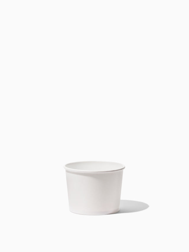 GO 8oz Paper Soup Container 90mm PE Liner White - Bulk - 1000/Case