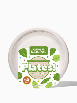NATURAL 9" Compostable Round Plate - Bulk - 500/Case