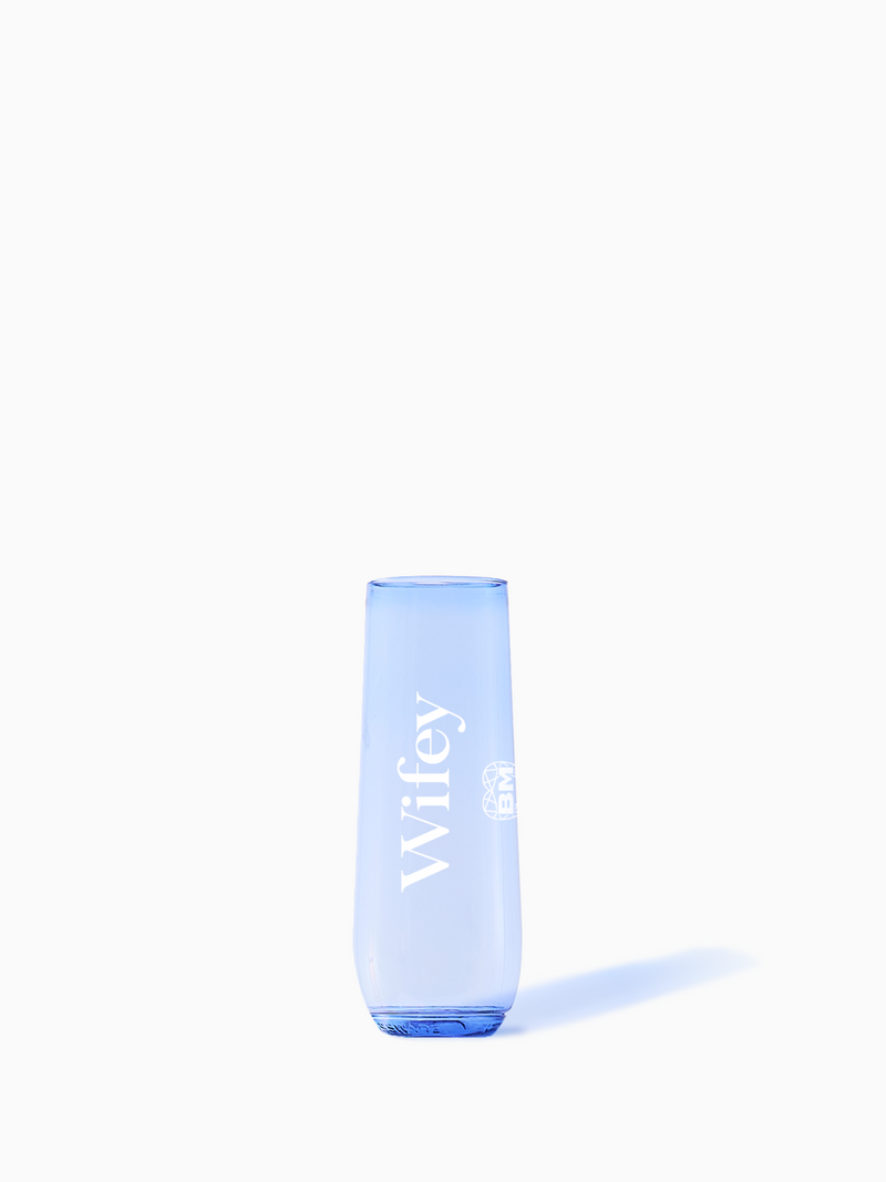 Wifey - Tossware × BRIDEMERCH - POP 9oz Flute Royal Blue - White