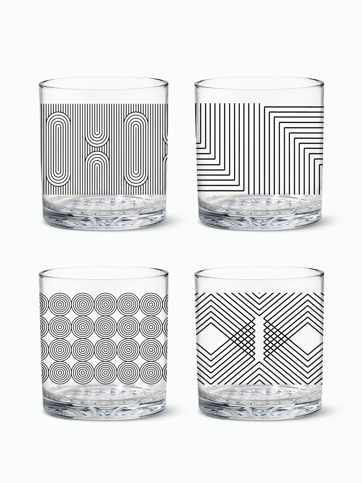 Modern Geometric - RESERVE 12oz Old Fashioned Tritan™ Copolyester Glass