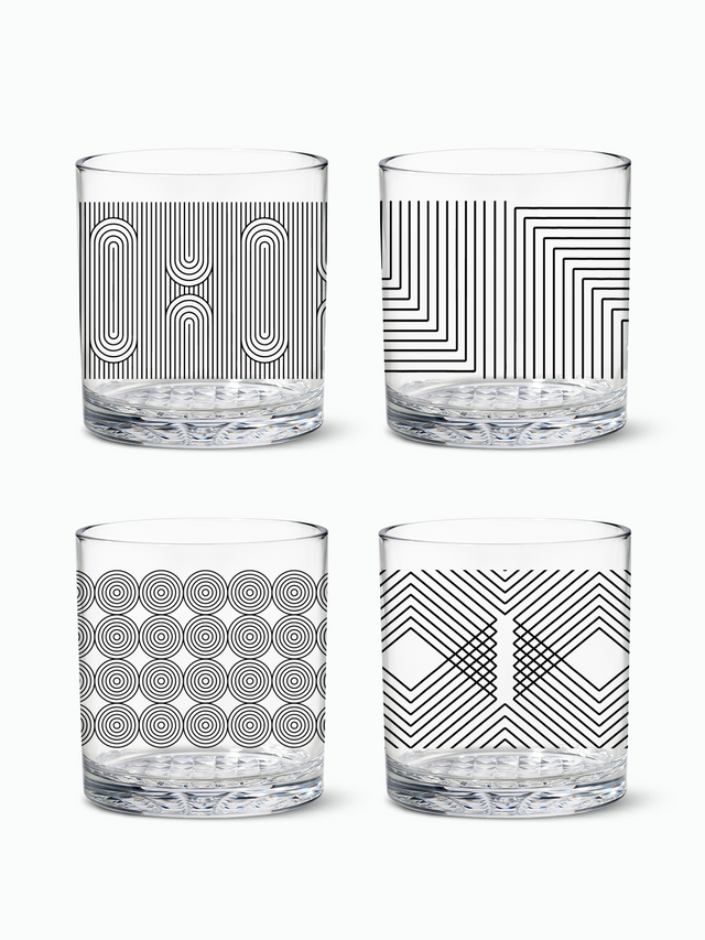 Modern Geometric - RESERVE 12oz Old Fashioned Tritan™ Copolyester Glass