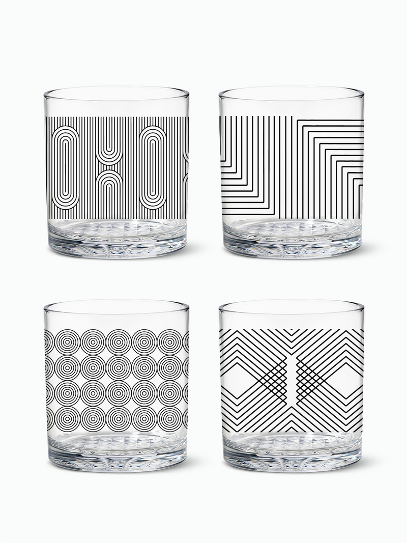 Modern Geometric - RESERVE 12oz Old Fashioned Tritan™ Copolyester Glass