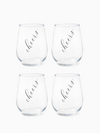 Classic Cheers (Black) - RESERVE 16oz Stemless Wine Tritan™ Copolyester Glass