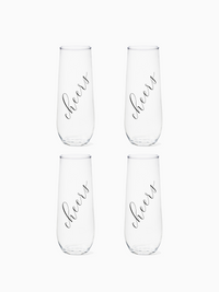 Classic Cheers (Black) - RESERVE 9oz Stemless Champagne Tritan™ Copolyester Glass