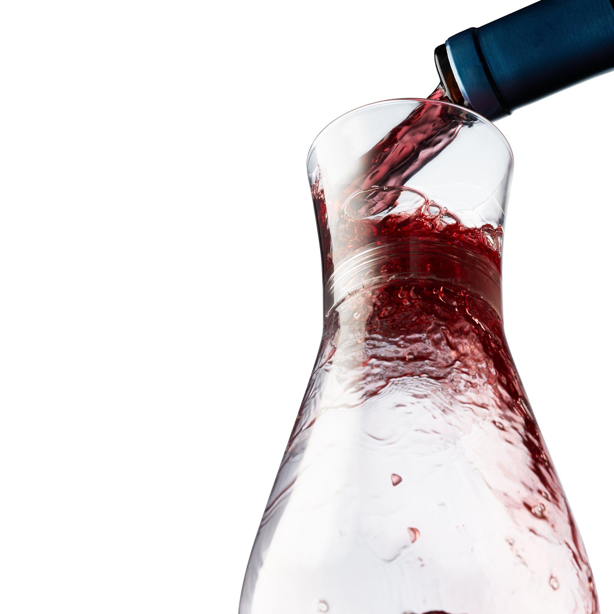 1 Liter Glass Carafe, 4 Pack - Elegant Wine Decanter and Drink Pitcher - Narrow